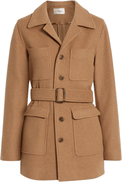 Melton Safari Jacket In Light Camel