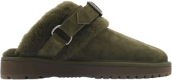 Chubby calf suede mules