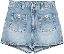 patch-pocket denim shorts