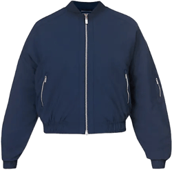 Womens Explorer Zip-up Stretch Recycled-polyester Bomber Jacket Navy Blue