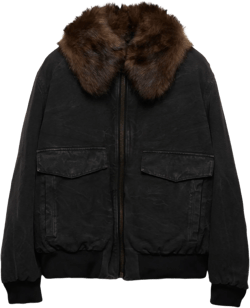 Canvas Outerwear Jacket For Men In Black