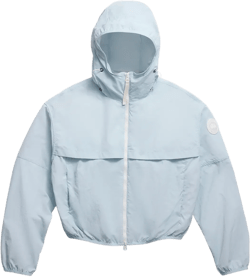 Womens Early Frost Sinclair Logo-patch Cropped Shell Jacket In Blue