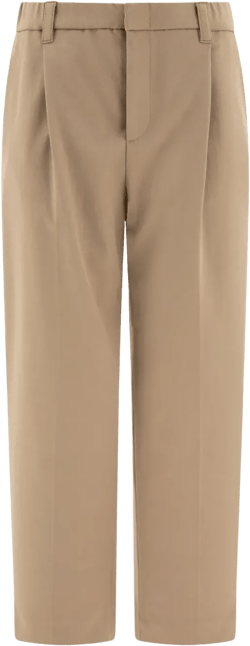 single-pleat straight-leg trousers 