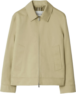 Cotton Gabardine Harrington Chester Jacket In Beige