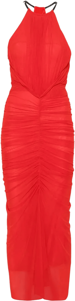 ruched halterneck maxi dress