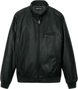 Members Only Men's Big & Tall Vegan Leather Iconic Racer Jacket - 5X-Large, Black