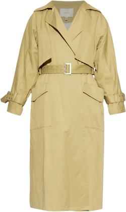 Belted Trench Coat In Beige