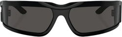 logo-plaque wraparound sunglasses