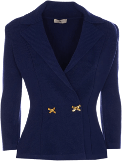ribbed double-breasted blazer