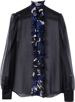 ruffled silk shirt