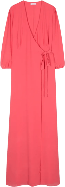 pleat-detail wrap dress