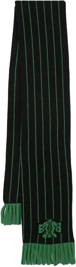 stripe-print logo-crest scarf