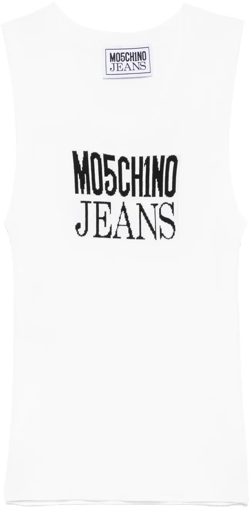 logo-jacquard tank top