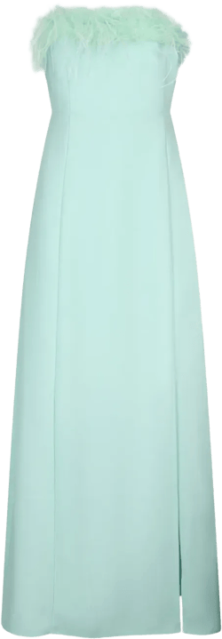 feather-detailing dress