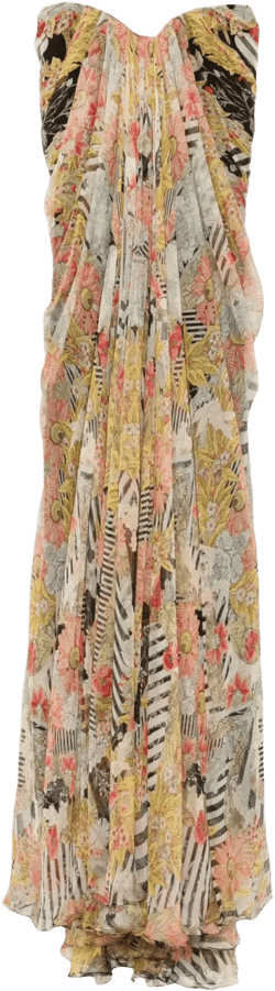 strapless silk dress