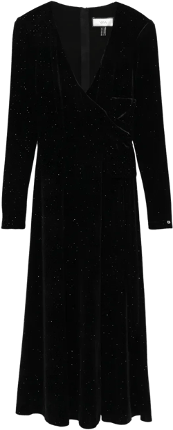 glitter-detail midi dress