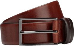 logo-engraved leather belt