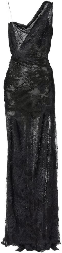 Vivienne Westwood Women's Black Bridal Lace Minerva Semi-Sheer Open-Back Gown