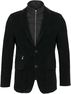 Karl Lagerfeld Men's Black Single-Breasted Zipper Suit Jacket