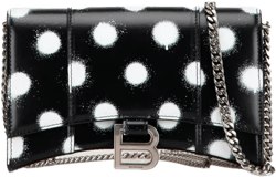 2016-2024 Shiny Box Calfskin Polka Dot Hourglass Wallet On Chain crossbody bag