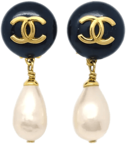1996 CC faux-pearl clip-on earrings