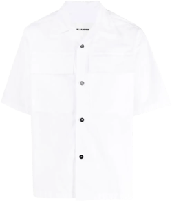 flap-pocket cotton shirt