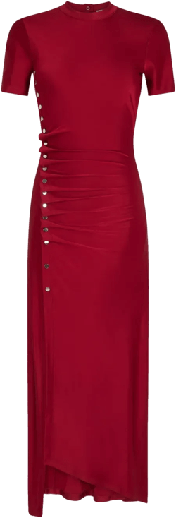 gathered jersey maxi dress