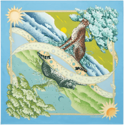 day & night print silk scarf