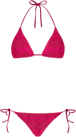 zigzag-knit bikini set
