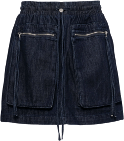 drawstring-fastening denim skirt