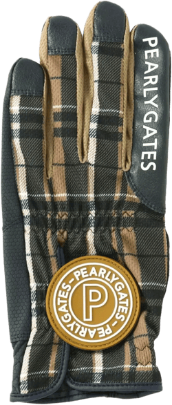 logo-appliqué plaid gloves