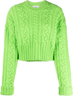cable-knit virgin wool jumper
