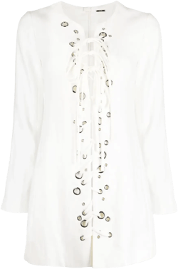 eyelet-detail lace-up tunic