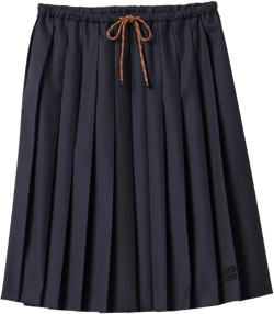 pleated midi skirt