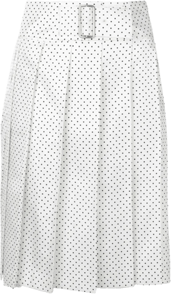 polka dot pleated wrap skirt