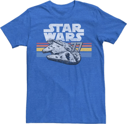 Men's Star Wars Millennium Falcon 77 Retro Lines Logo Tee