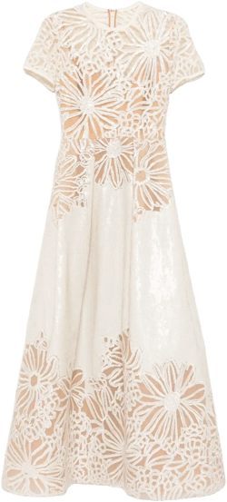 sequinned embroidered dress