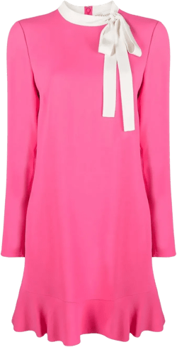 tie-front long-sleeved midi dress