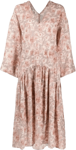 Dahlia floral-print V-neck dress
