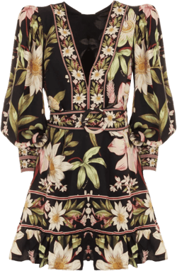 floral-print mini dress