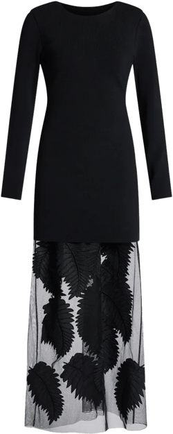 embroidered-design midi dress