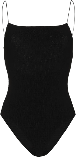 smocked-details swimsuit