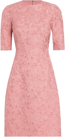 floral-jacquard midi dress