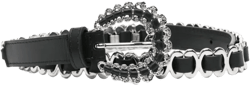 diamanté-buckle belt