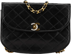 1986-1988 CC Quilted Lambskin Paris Round Flap crossbody bag
