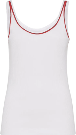 piped-trim jersey tank top