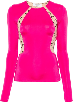Regenerated draped long-sleeve top