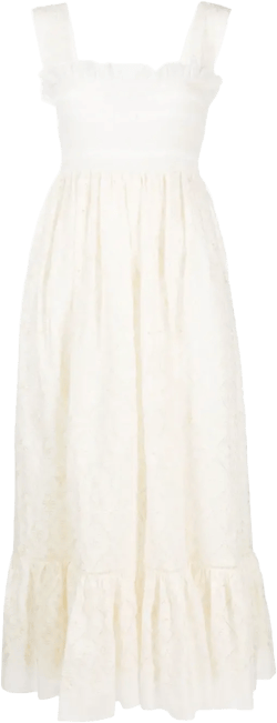 broderie anglaise cotton midi dress