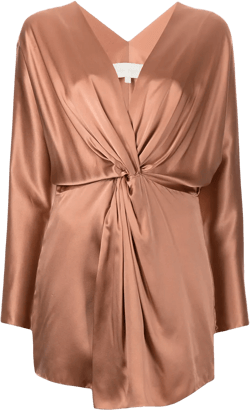 twist-detail silk dress