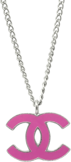 1990-2000 enamel-detail CC-pendant necklace